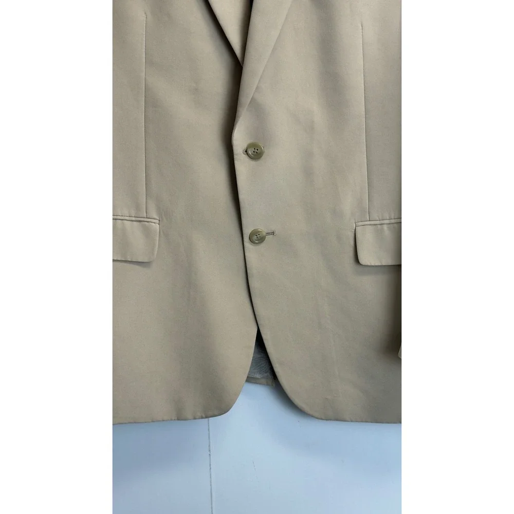 Chaps Mens 42R Tan Khaki Two Button Blazer Sport Coat Paisley Lining‎ Jacket